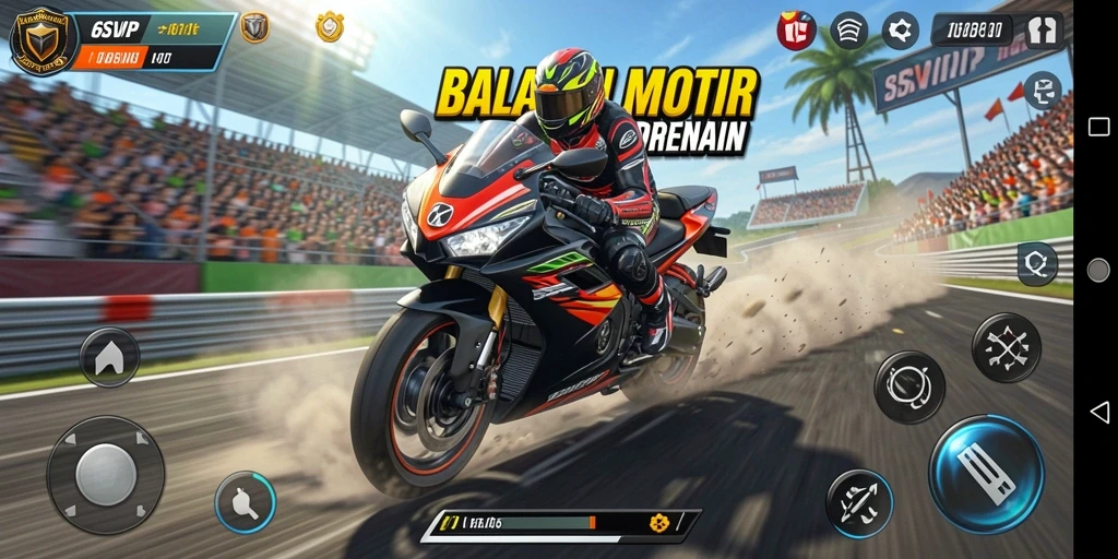 Screenshot menampilkan aksi balapan seru di 6SVIP.