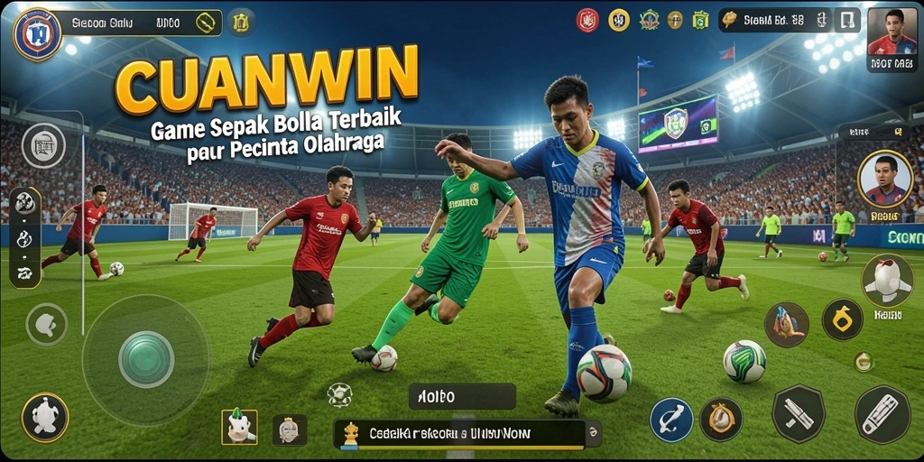 Gameplay sepak bola yang mendebarkan dalam CUANWIN.