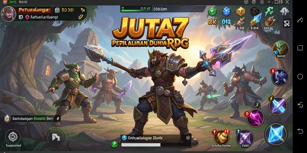 Screenshot JUTA7 menampilkan aksi dinamis dalam pertempuran RPG yang menarik.