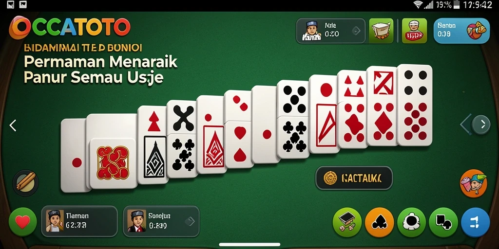 Tangkapan layar OCATOTO menunjukkan gameplay Domino yang menarik dan interaktif.