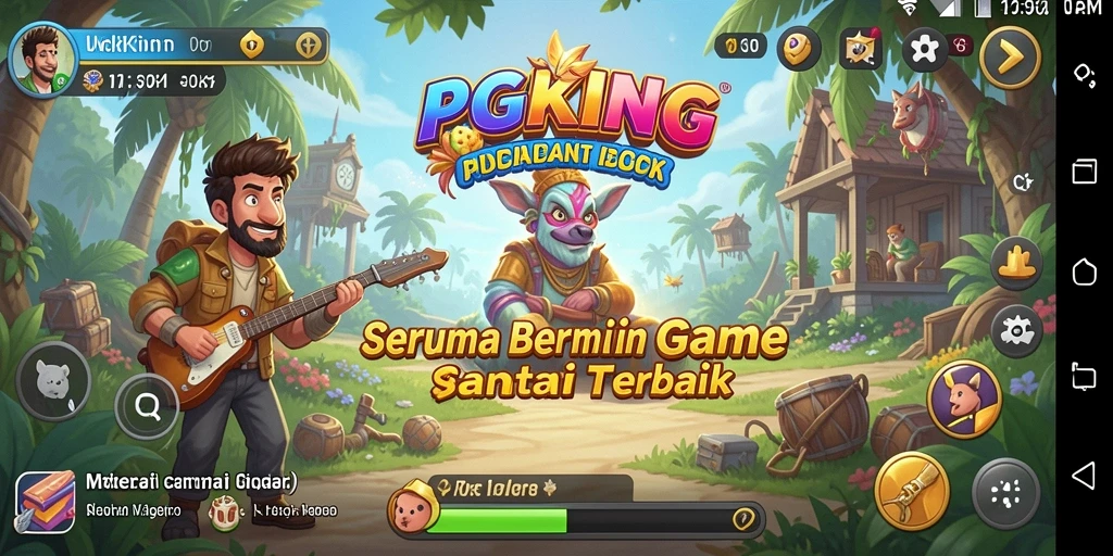 Tampilan gameplay menarik <strong>PGKING</strong> yang menyenangkan dan penuh warna.