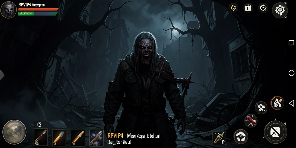 Screenshot utama RPVIP4 menampilkan suasana mencekam dalam gameplay horor.
