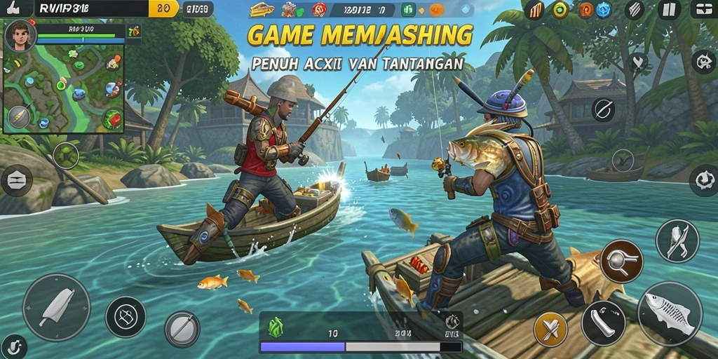 Tampilan grafis utama RVIP3 dengan gameplay memancing yang realistis.