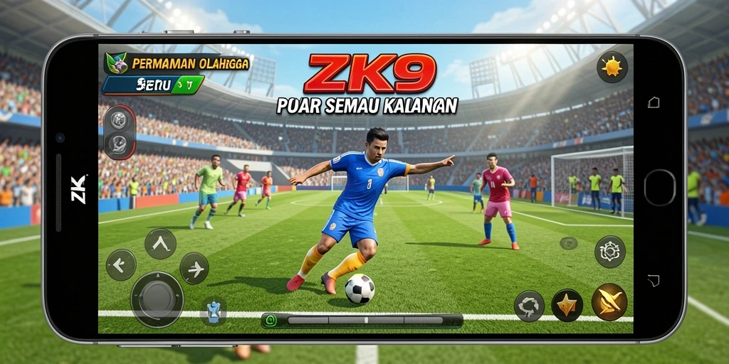 Screenshot gameplay ZK9 menampilkan aksi olahraga yang menegangkan.